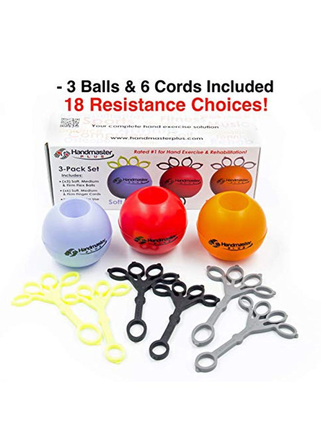 Handmaster Plus - 9 Pieces Physical Therapy Hand Exerciser - Finger Resistance Bands With Stress Relief Ball - Image 1