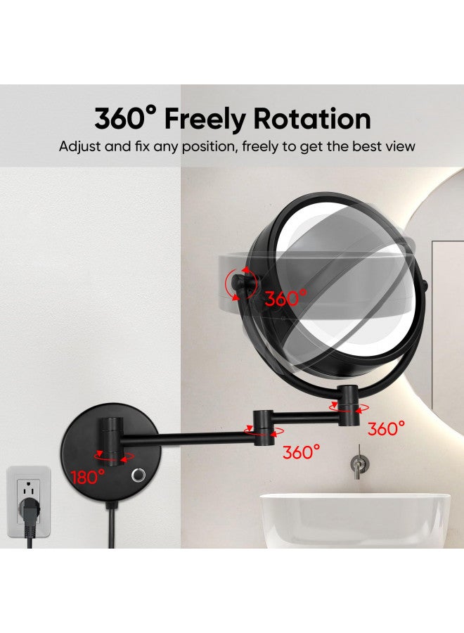 GURUN 8.5 Inch Magnifying Makeup Mirror with 3 Dimmable LED Lights Double Sided Touch Control Vanity Mirror for Bathroom with 10X Magnification Black Finish M1809D(Black/10X) - Image 5
