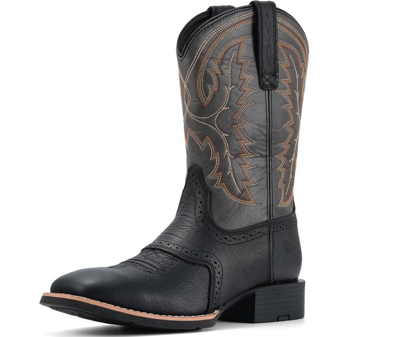 SUREWAY Western Boots For Men - Mens Square Toe Cowboy Boot,Oil/Slip Resistant,Durable Fashionable Classic Pull on 10 Inch Wellington Boots - Soft Toe Work Boots - Image 1