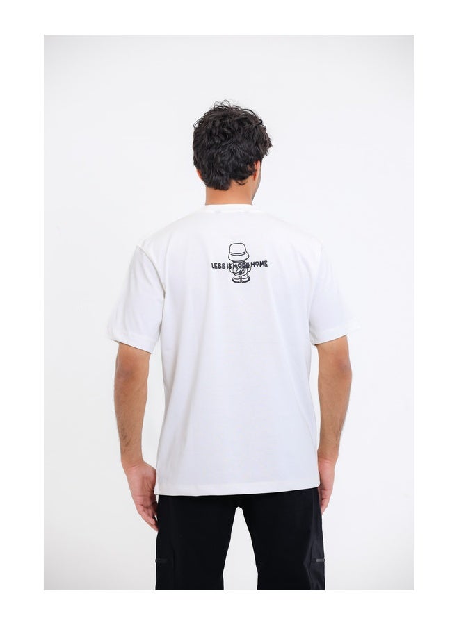 WHITE RABBIT "Morenal Bear" Printed White T-Shirt - Image 4