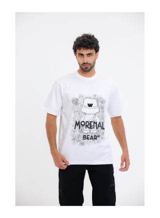 "Morenal Bear" Printed White T-Shirt - pzsku/ZB2176E62F4B6C4518284Z/45/1750342792/e5e48152-51c3-48b1-bf29-b527fecbbea9