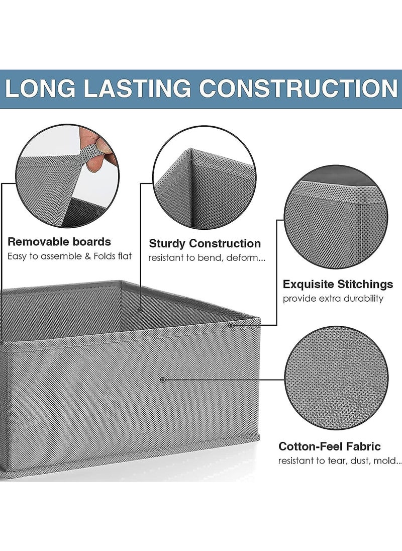 Generic - Drawer Organizer Clothes, 6 Pack Underwear Drawer Organizer, Foldable Closet Organizers, Storage Dresser Drawer Dividers, Cloth Drawer Storage Organizer Boxes, for Clothes, Scarves (Grey) - Image 1