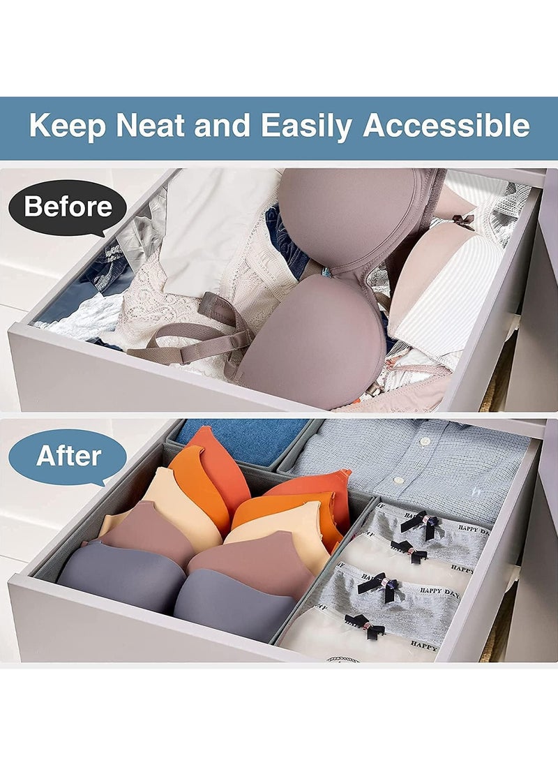 Generic - Drawer Organizer Clothes, 6 Pack Underwear Drawer Organizer, Foldable Closet Organizers, Storage Dresser Drawer Dividers, Cloth Drawer Storage Organizer Boxes, for Clothes, Scarves (Grey) - Image 1