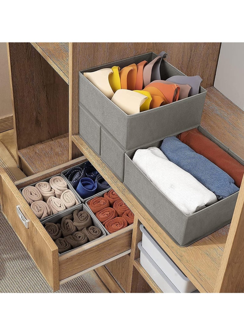 Generic - Drawer Organizer Clothes, 6 Pack Underwear Drawer Organizer, Foldable Closet Organizers, Storage Dresser Drawer Dividers, Cloth Drawer Storage Organizer Boxes, for Clothes, Scarves (Grey) - Image 1