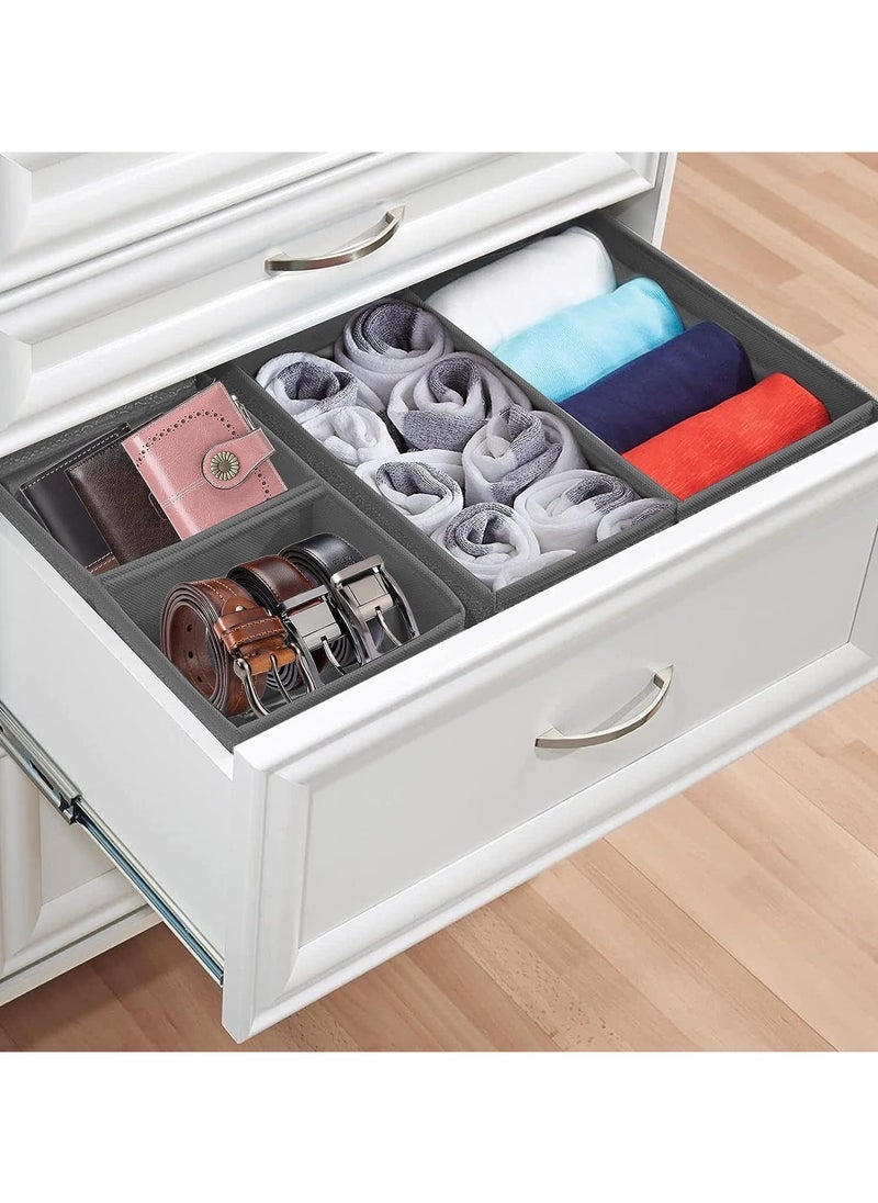 Generic - Drawer Organizer Clothes, 6 Pack Underwear Drawer Organizer, Foldable Closet Organizers, Storage Dresser Drawer Dividers, Cloth Drawer Storage Organizer Boxes, for Clothes, Scarves (Grey) - Image 1
