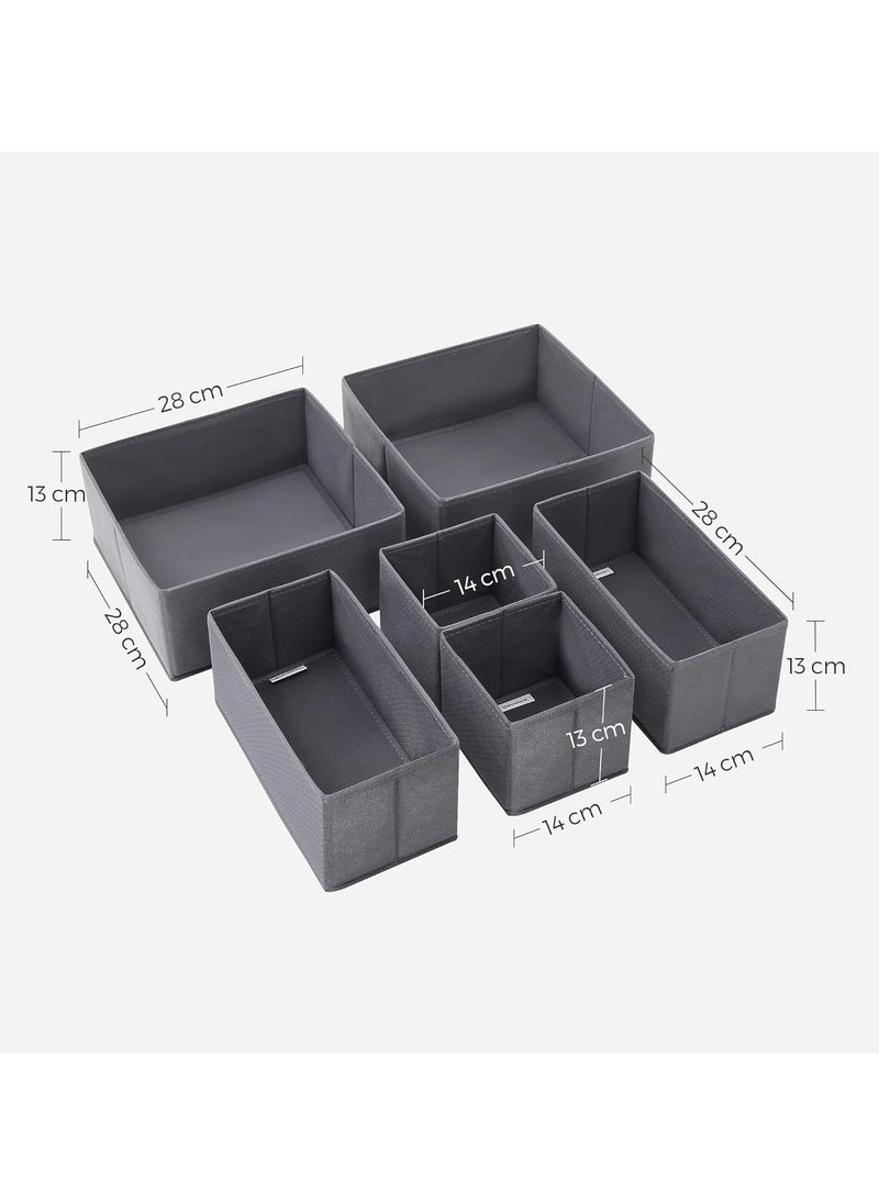 Generic - Drawer Organizer Clothes, 6 Pack Underwear Drawer Organizer, Foldable Closet Organizers, Storage Dresser Drawer Dividers, Cloth Drawer Storage Organizer Boxes, for Clothes, Scarves (Grey) - Image 1