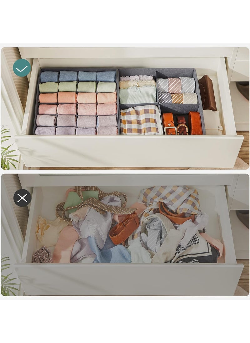 Generic - Drawer Organizer Clothes, 6 Pack Underwear Drawer Organizer, Foldable Closet Organizers, Storage Dresser Drawer Dividers, Cloth Drawer Storage Organizer Boxes, for Clothes, Scarves (Grey) - Image 1