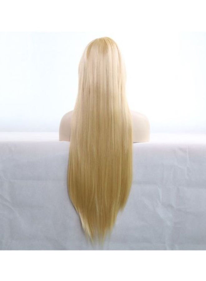 Voberry Long Straight Wig Blonde 8x4x4cm - Image 5