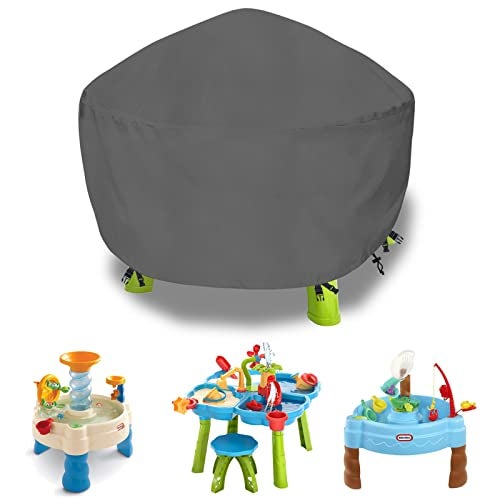 Aacabo Kids Water Table Cover Fit Rain Showers Splash Pond Water Table,Waterproof Dust Proof Anti-UV Outdoor Toys Cover-Grey - Image 1