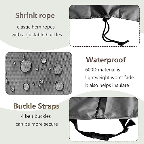 Aacabo Kids Water Table Cover Fit Rain Showers Splash Pond Water Table,Waterproof Dust Proof Anti-UV Outdoor Toys Cover-Grey - Image 3