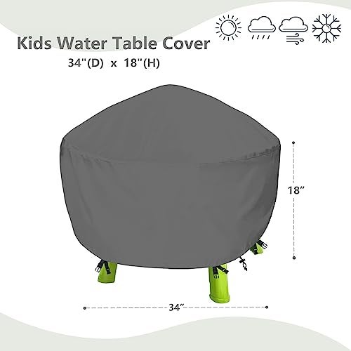 Aacabo Kids Water Table Cover Fit Rain Showers Splash Pond Water Table,Waterproof Dust Proof Anti-UV Outdoor Toys Cover-Grey - Image 2