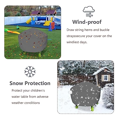 Aacabo Kids Water Table Cover Fit Rain Showers Splash Pond Water Table,Waterproof Dust Proof Anti-UV Outdoor Toys Cover-Grey - Image 5