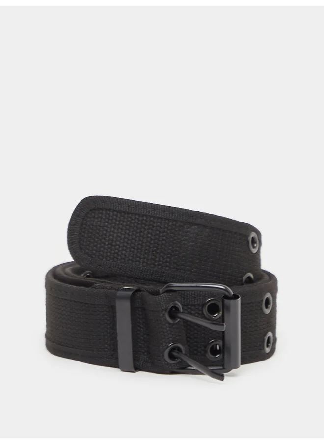 Styli Styli Black Double-Hole Pin Buckle Belt