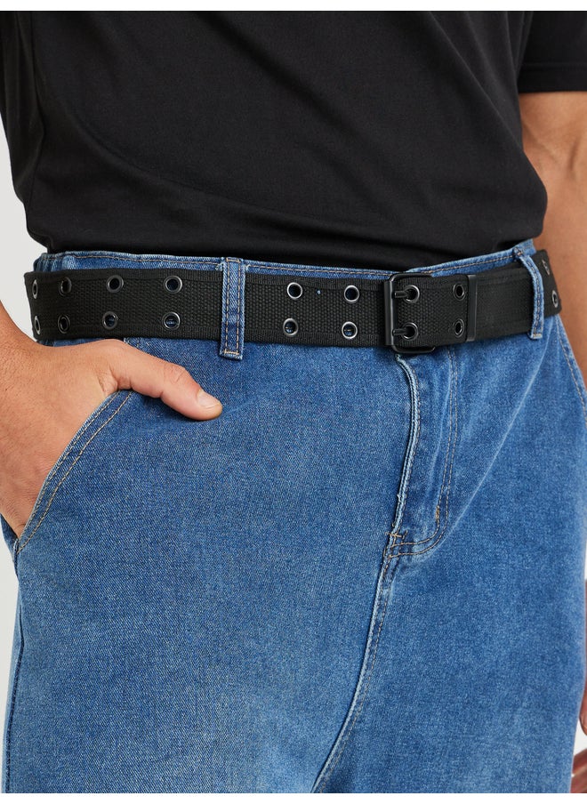 Styli Styli Black Double-Hole Pin Buckle Belt  - Image 2