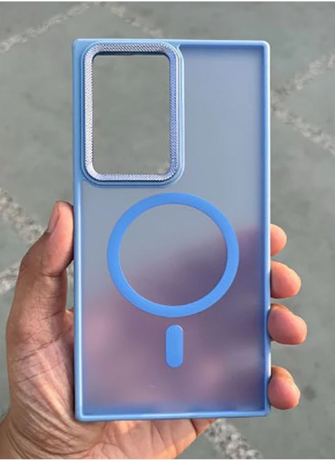 Case BENTOBEN Magnetic Samsung Galaxy S24 Ultra, Compatible with Wireless Charger and Magsafe Card Wallet, Simple Clear Shockproof Drop Resistant Anti-Fingerprint Case Compatible with Samsung Galaxy S24 Ultra - Light Blue