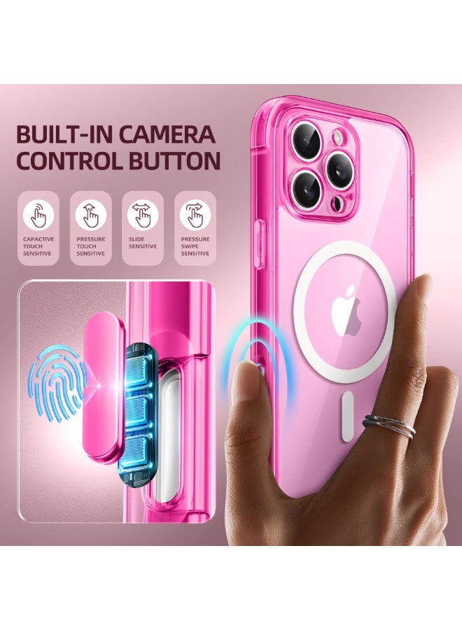 بيرفي جراب مغناطيسي لهاتف iPhone 16 Pro Max، متوافق مع MagSafe، واقي شاشة مدمج للخصوصية وحماية مطورة للكاميرا، جراب هاتف كامل الجسم مضاد للتجسس ومقاوم للصدمات لهاتف 16 Pro Max 6.9 بوصة، وردي - Image 3