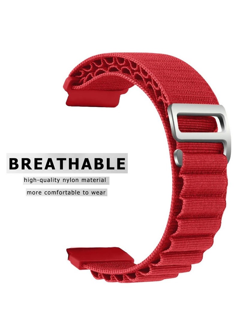 CATANES - Alpine Loop Band 20mm Nylon Woven Sport Watch Strap Compatible with Galaxy Watch5 Pro/Galaxy Watch5/Galaxy Watch4/Galaxy Watch4 Classic/Galaxy Watch3/ Galaxy Watch Active 2/Galaxy Watch Active Red - Image 1