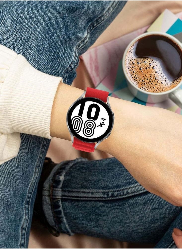 CATANES - Alpine Loop Band 20mm Nylon Woven Sport Watch Strap Compatible with Galaxy Watch5 Pro/Galaxy Watch5/Galaxy Watch4/Galaxy Watch4 Classic/Galaxy Watch3/ Galaxy Watch Active 2/Galaxy Watch Active Red - Image 1