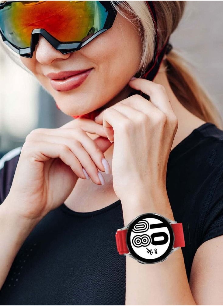 CATANES - Alpine Loop Band 20mm Nylon Woven Sport Watch Strap Compatible with Galaxy Watch5 Pro/Galaxy Watch5/Galaxy Watch4/Galaxy Watch4 Classic/Galaxy Watch3/ Galaxy Watch Active 2/Galaxy Watch Active Red - Image 1