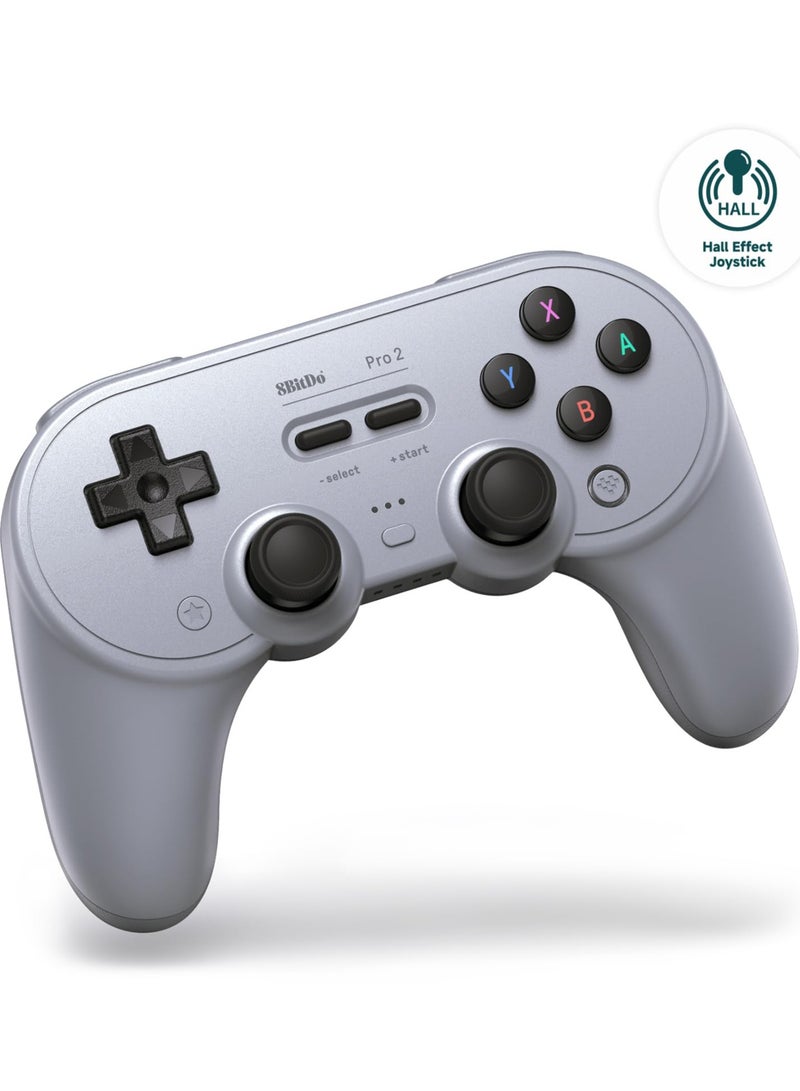 8بت دو جهاز تحكم بلوتوث 8Bitdo Pro 2 لجهاز سويتش/سويتش 2، عصي تحكم بتأثير هول، زرّين خلفيين احترافيين، جهاز تحكم ألعاب لاسلكي لجهاز سويتش، الكمبيوتر، أندرويد، ستيم دك وآبل (إصدار أسود) - Image 1