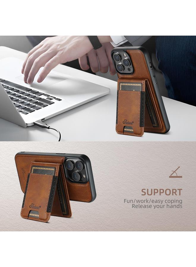 Suteni Case For iPhone 16e H17 Oil Eax Leather MagSafe Detachable Wallet Phone Case - Image 4