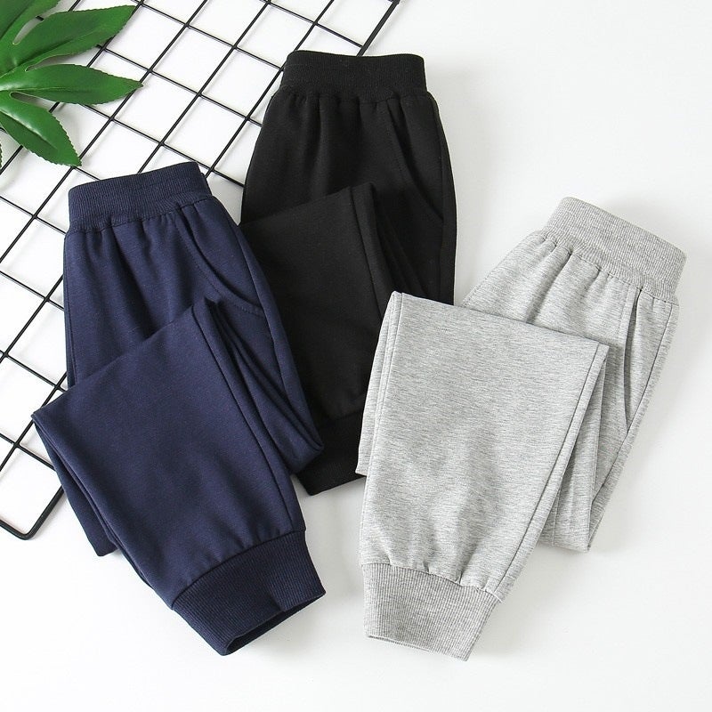 Summer Thin Children's Pants Solid Color Casual Pants New Boys Casual Sports Pants Small and Medium Children's Nine-point Sweatpants - Image 3