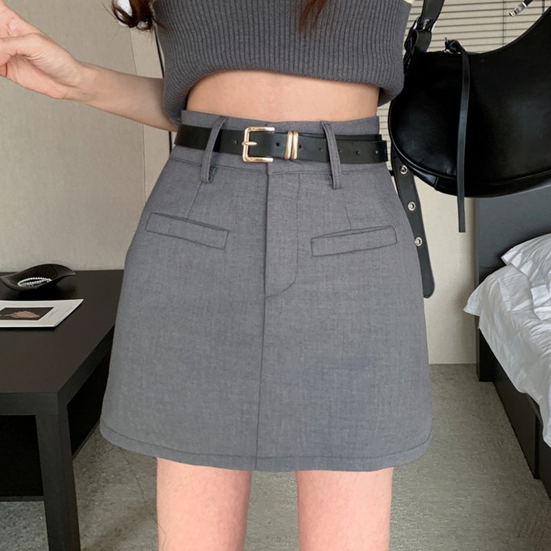 Korean Style Black Skirt Women'S Clothing 2024 Spring New High Waist Slimming A- Line Skirt Hip Skirt Ins Fashion - Image 5