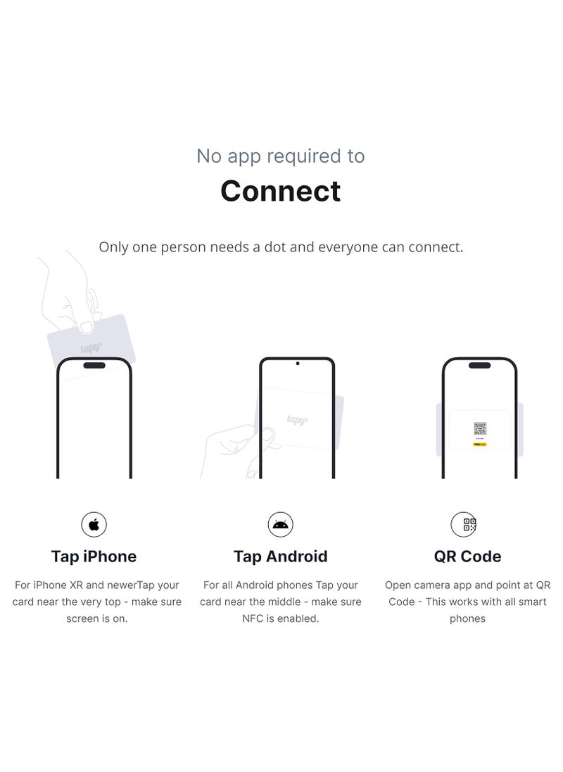 tapy - Tapy NFC Digital Business Card Premium Silver hybrid  Smart Card Instant Networking Contactless Technology iOS and Android Compatible Powered by Microsoft - Image 1