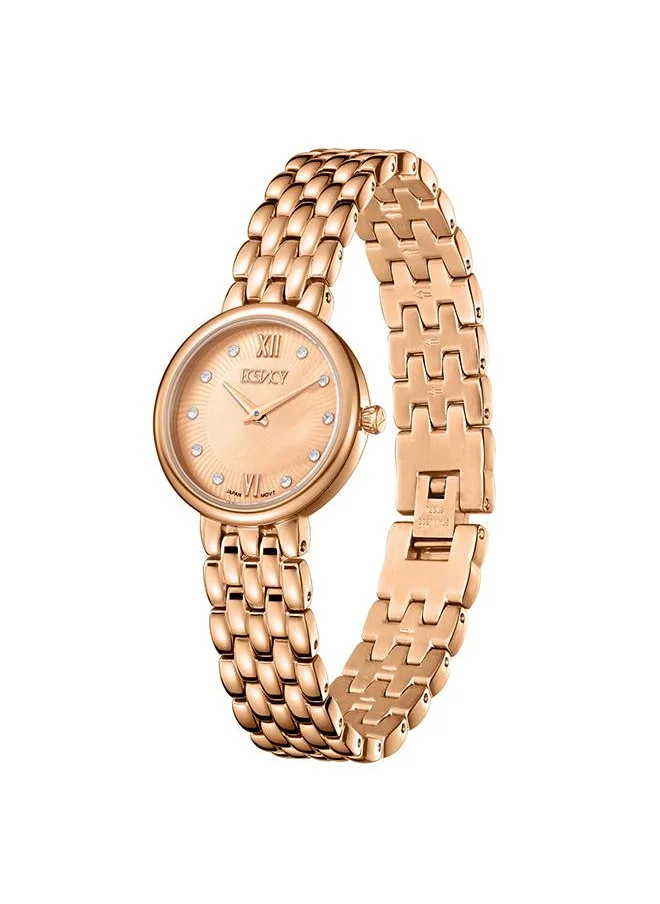 إكستاسي Ecstacy E23510-RBKMK Women's Analog Display Watch & Stainless Steel Strap Two Tone Rose Gold