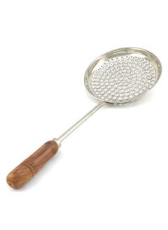 Shiv SHIVHOMEWORLD Stainless Steel Boondi Jhara with Wooden Handle for Ladoo Making Size3  - Image 1