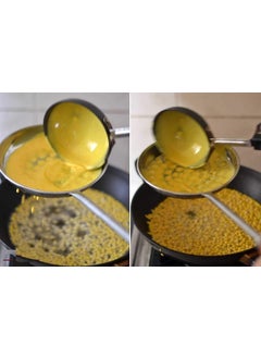 Shiv SHIVHOMEWORLD Stainless Steel Boondi Jhara with Wooden Handle for Ladoo Making Size3  - Image 3