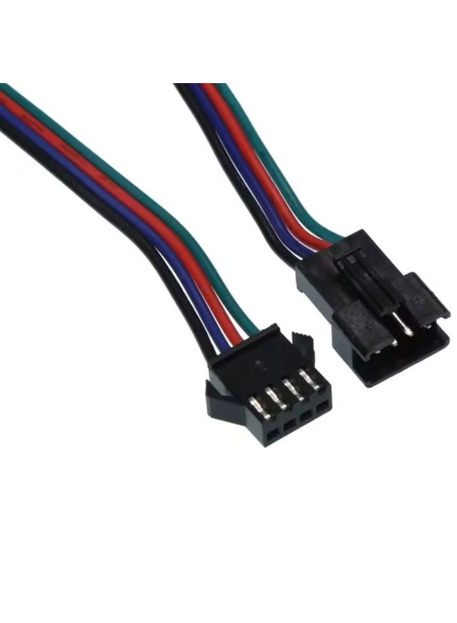 موصلات أسلاك كابل SM رباعية الأطراف (ذكر وأنثى) 22AWG - كابل موصل أسلاك SM رباعي الأطراف (ذكر وأنثى) 22AWG لإضاءة شرائط LED، والإلكترونيات المنزلية، ونقل الإشارات، وتطبيقات الأسلاك ذات الجهد المنخفض. - Image 3