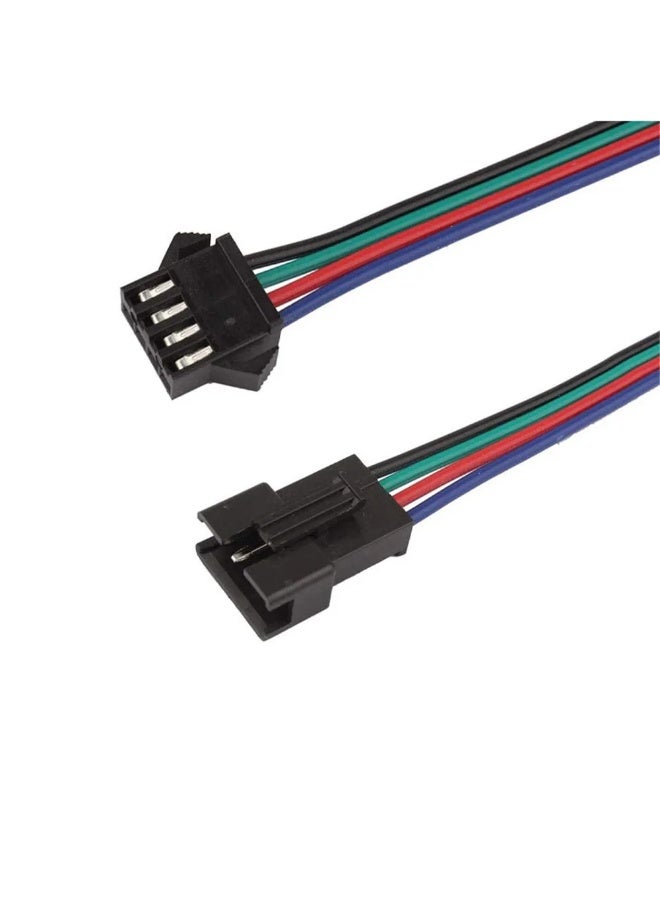 موصلات أسلاك كابل SM رباعية الأطراف (ذكر وأنثى) 22AWG - كابل موصل أسلاك SM رباعي الأطراف (ذكر وأنثى) 22AWG لإضاءة شرائط LED، والإلكترونيات المنزلية، ونقل الإشارات، وتطبيقات الأسلاك ذات الجهد المنخفض. - Image 1