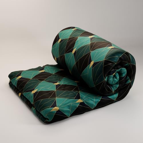 Stoa Paris Satin Comforter Set for King Size Bed, 300TC Premium Bedding Set, AC Comforter King Size, All-Weather, Wedding Gift for Couples, Aesthetic Bedspread, Lumiere - Emerald Celebrration - Image 3
