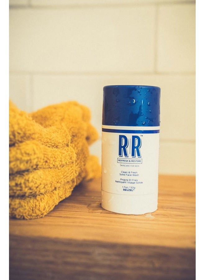 REUZEL Clean and Fresh Solid Face Wash Stick, Locks in Hydration, Cleansing, Moisturizing, Vegan Formula, Sulfate and Paraben Free, Light Maculine Scent, 1.7 oz - Image 3