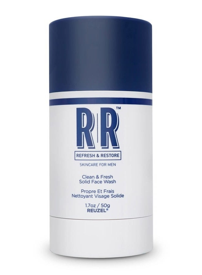 REUZEL Clean and Fresh Solid Face Wash Stick, Locks in Hydration, Cleansing, Moisturizing, Vegan Formula, Sulfate and Paraben Free, Light Maculine Scent, 1.7 oz - Image 1