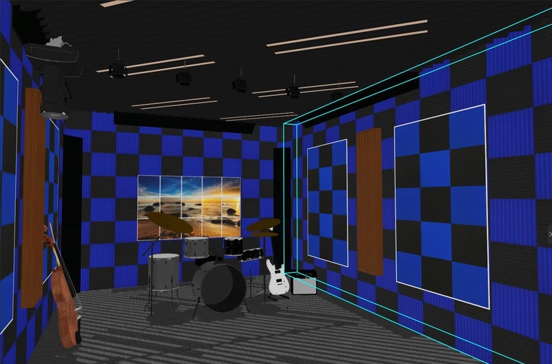 HPKL9999 48 Pack 12 "X 12 "X1" Acoustic Panels Studio Soundproofing Foam Wedge Tiles, (24BLUE+24BLACK) - Image 3