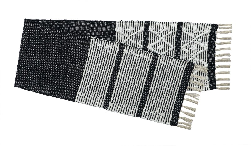 POSHREYA Cotton Table Runner for 4 6 Seater Dining Table|Centre Table|Coffee Table|Living Room|Table Decor|Eating Area|Decorative Runner|(14*72 INCHES)|Black|TRPS 022 - Image 3