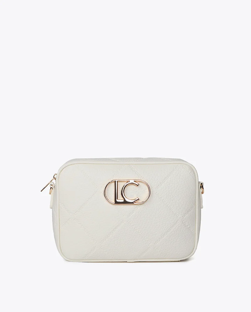 Lola Casademunt Monogram Diamond Oval Logo Faux Leather Crossbody