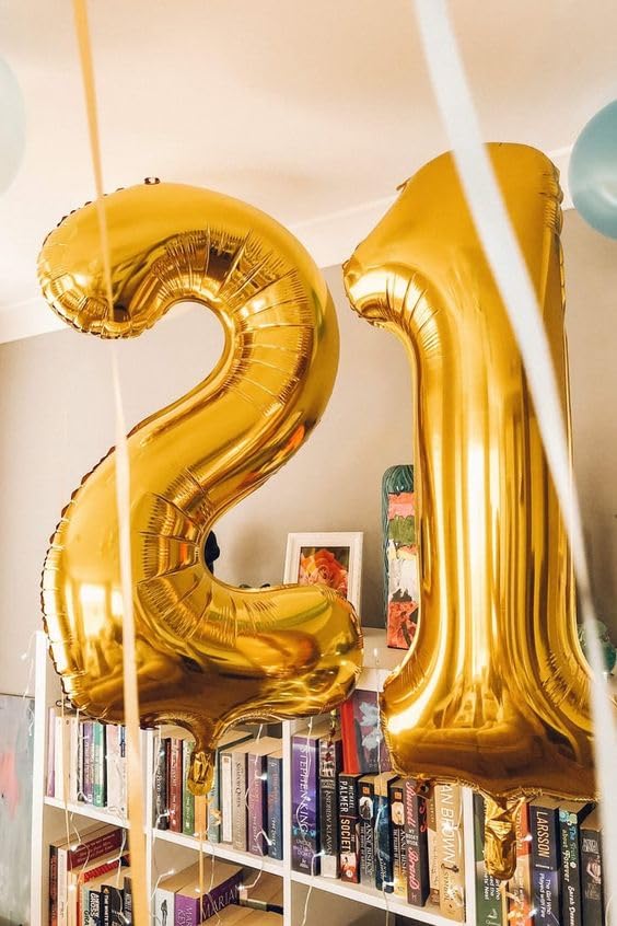IWERP 40 Inch Gold 1 Balloon for First Birthday, Gold One 1st Number Balloon Birthday Decorations, 10th 21st, Giant Number 1 Balloon - Image 3