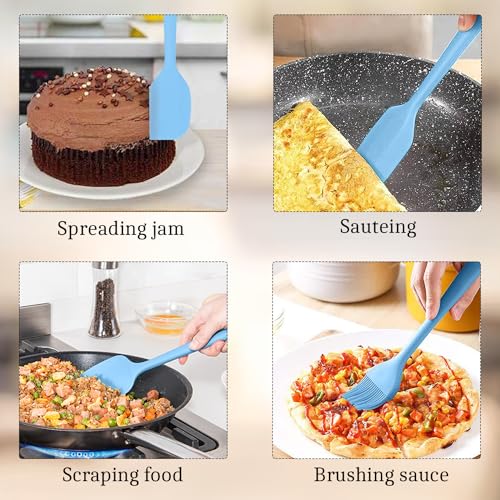 DOCOSS Silicone and Stainless Steel Core Nonstick Spatula Cooking Set for for Kitchen & Baking, Set of 6 - (Light Blue) - Image 3