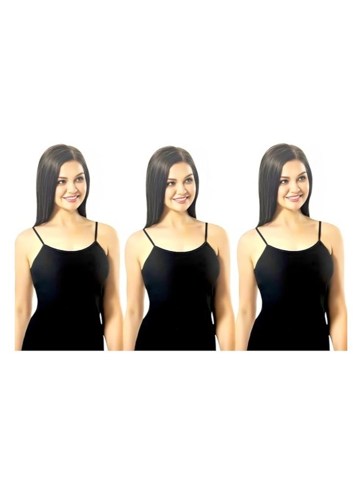 DeloPik Lolitam 3 Pcs Womens Camisole Tank Top, Cotton Camisoles Lace Plain Ladies Undershirts turkey(size:XL) - Image 1