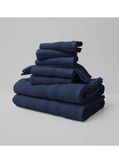 La'Marvel 8 Pieces Set by La'Marvel Estate Blue 550 GSM 100% Cotton Luxury Home Towels  - Image 3