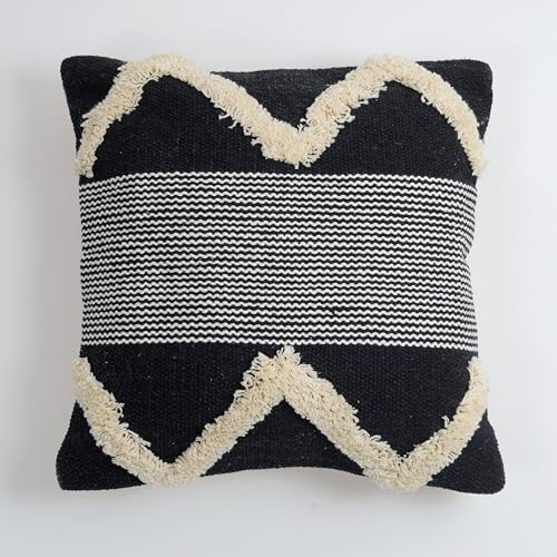 TIB Premium Boho Decorative Throw Cushion Covers, 16 x 16 cm, Set of 2, Cotton. (Black Mountains)-230 TC - Image 2