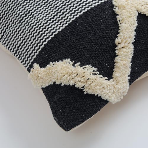 TIB Premium Boho Decorative Throw Cushion Covers, 16 x 16 cm, Set of 2, Cotton. (Black Mountains)-230 TC - Image 3