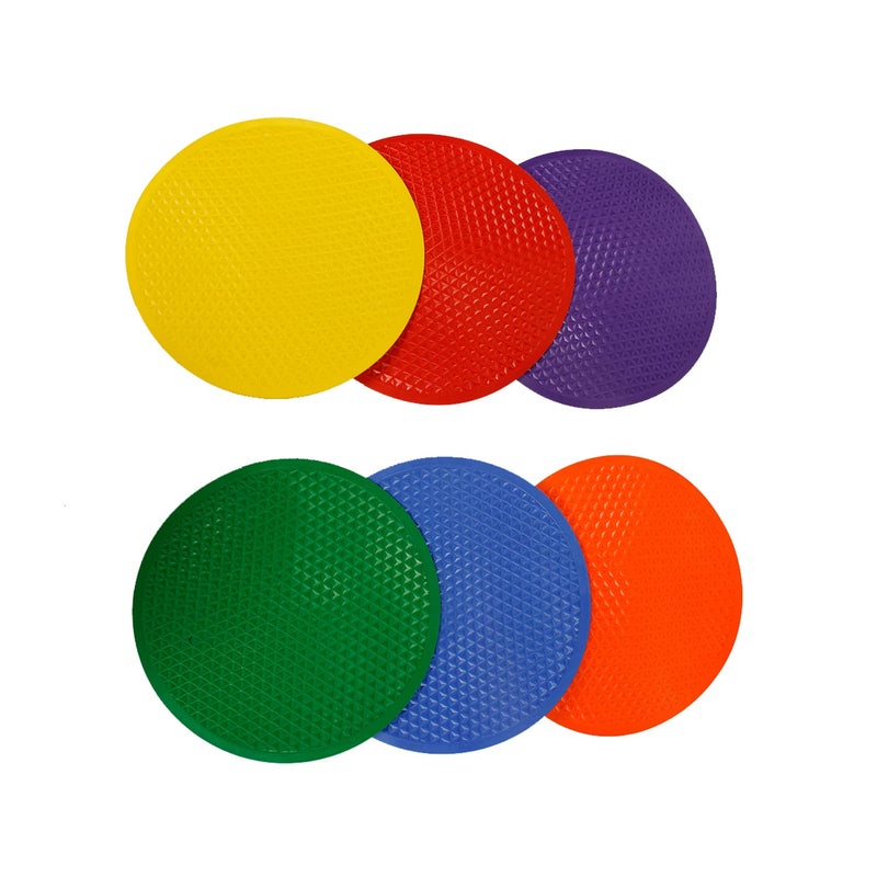 GISCO علامات تحديد 9.5 بوصة، علامات مطاطية غير قابلة للانزلاق، علامات مسطحة لكرة القدم، كرة السلة، تدريب السرعة والرشاقة الرياضية والتمارين | عبوة من 10 (أزرق) - Image 3