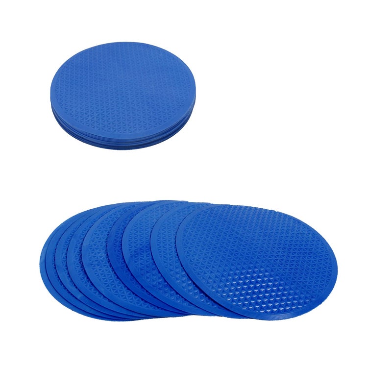 GISCO علامات تحديد 9.5 بوصة، علامات مطاطية غير قابلة للانزلاق، علامات مسطحة لكرة القدم، كرة السلة، تدريب السرعة والرشاقة الرياضية والتمارين | عبوة من 10 (أزرق) - Image 1