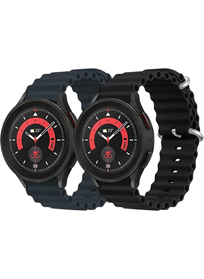 IAF Silicone Ocean Strap 22mm Watch Accessory Part for Samsung and Huawei Watch Adjustable Loop with Buckle Sports Strap Women Men Maroon/Black