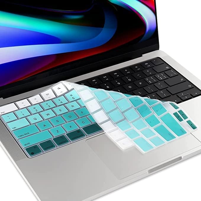 FACTOTECH Premium Keyboard Cover Skin Ultra Thin for MacBook Air 15" M3 M2 (A3114 A2941), Air 13.6" (A3113 A2681) 2024-2021, Pro 14" 16" M3 M2 M1 (A2918 A2992 A2779 A2442 A2991 A2780 A2485)- GR Green - Image 2