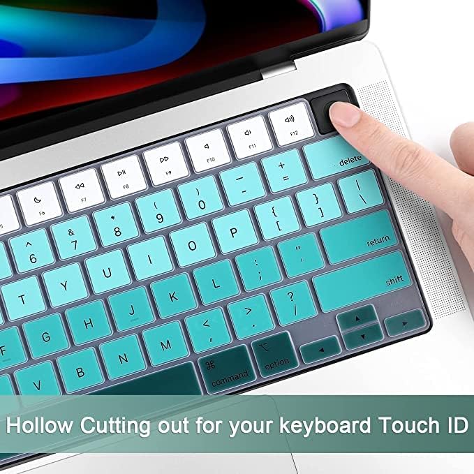 FACTOTECH Premium Keyboard Cover Skin Ultra Thin for MacBook Air 15" M3 M2 (A3114 A2941), Air 13.6" (A3113 A2681) 2024-2021, Pro 14" 16" M3 M2 M1 (A2918 A2992 A2779 A2442 A2991 A2780 A2485)- GR Green - Image 4